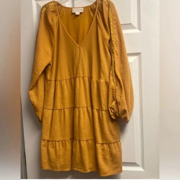 Lovriche Dresses & Skirts - 💕 2 For $10 Loveriche Ruffle Boutique Dress Mustard Color Size Small